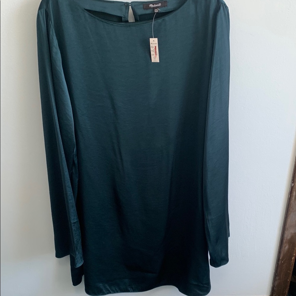 Madewell Green Bell Sleeve Shift Dress